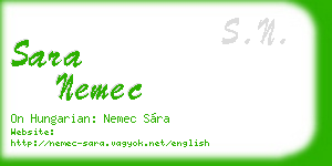 sara nemec business card